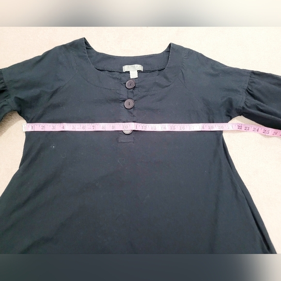 Bitten by Sarah Jessica Parker Black Tunic Dress 3/4 Sleeve Button Front Size XL - Picture 8 of 13